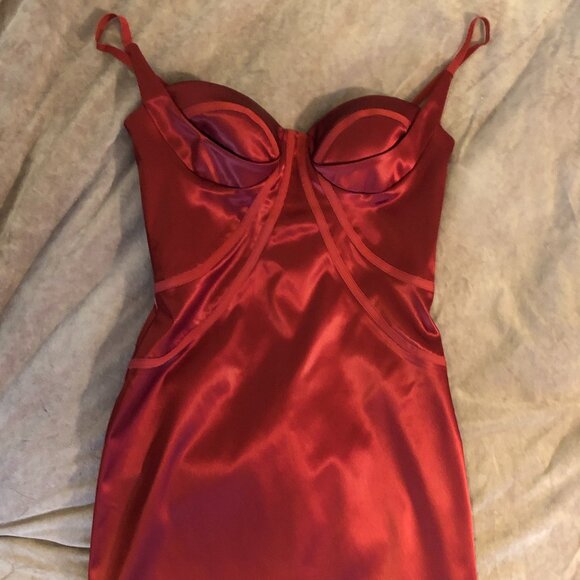 Dina Bar-El Red Satin Dress - Picture 3 of 12
